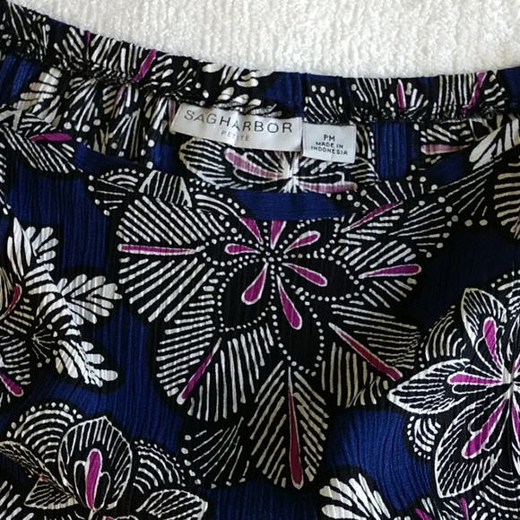 Skirt Elastic Crinkle Flowy Boho Petite Sag Harbor - Picture 6 of 7